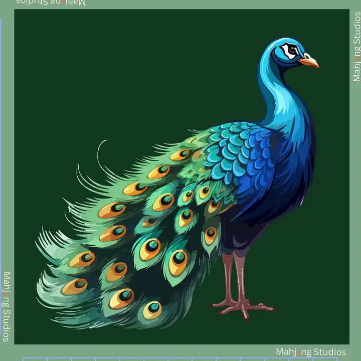 Jade Peacock Mahjong Mat