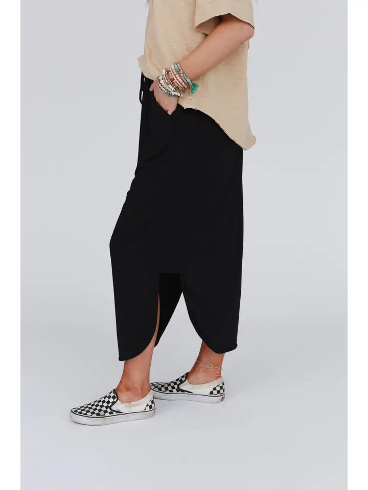 So Comfy Drawstring Maxi Skirt - Black