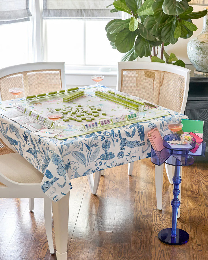 Amazon Blue Instructional Tablecloth