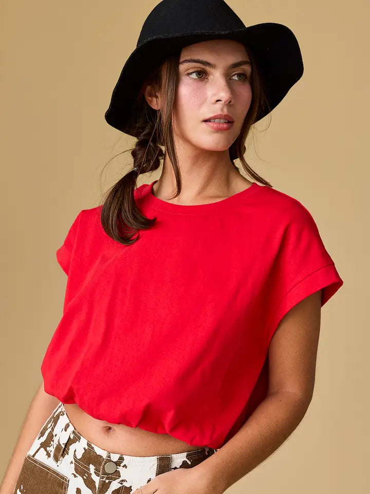 Emily Loose Fit Bubble Hem Top