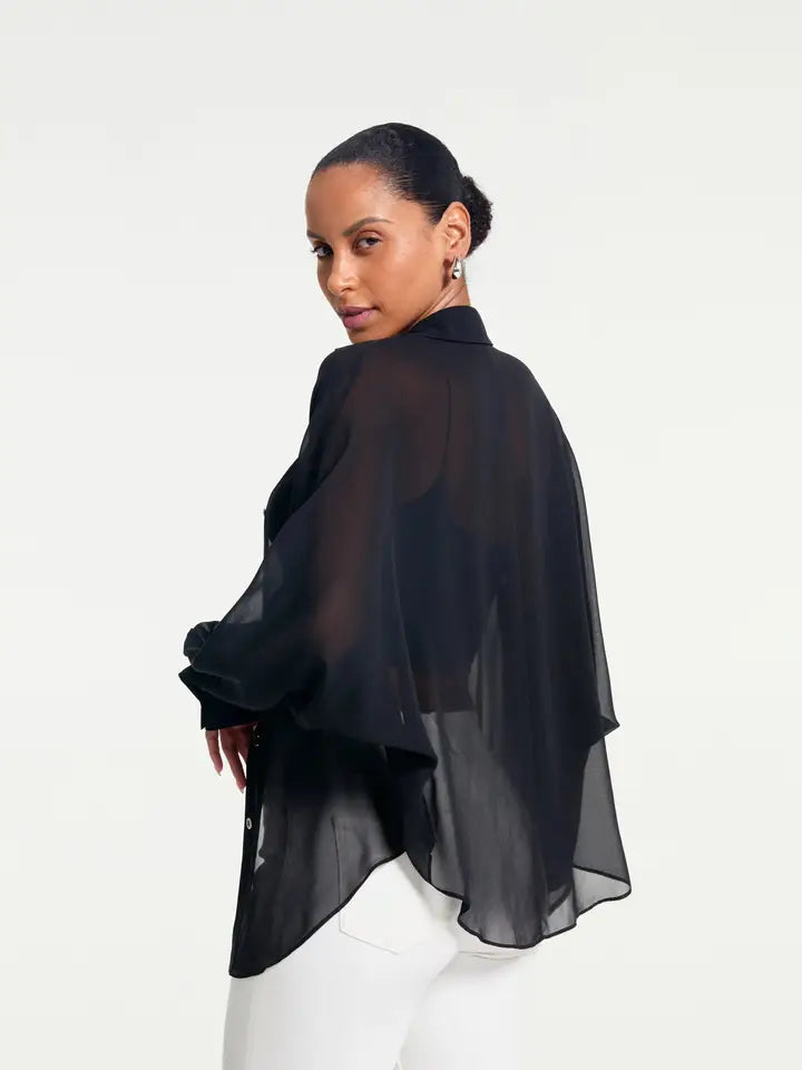 Silk Oversized Button-Down