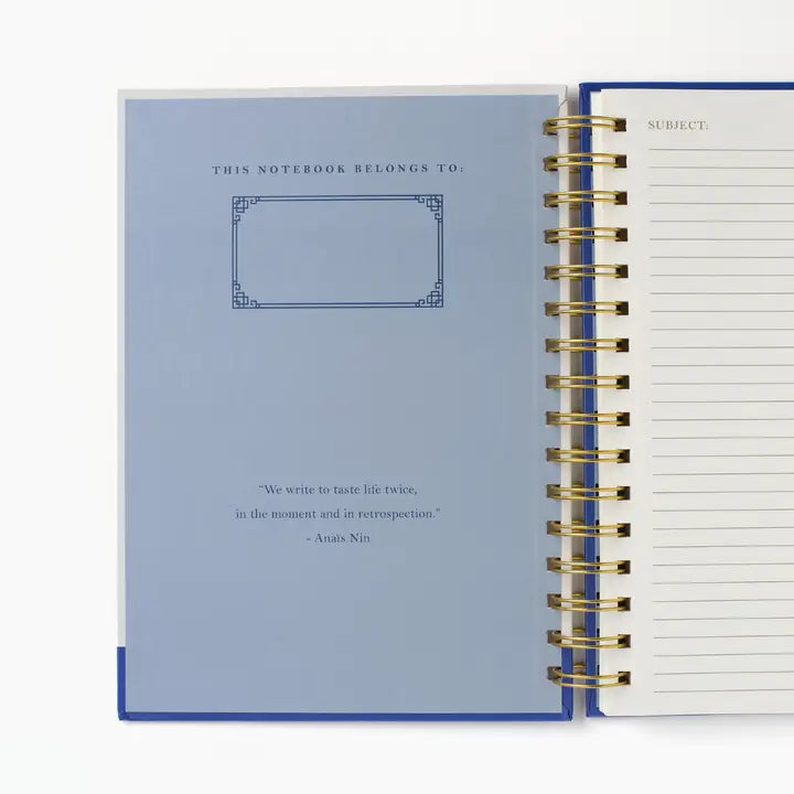 Blue Chinoiserie Vase Spiral Notebook