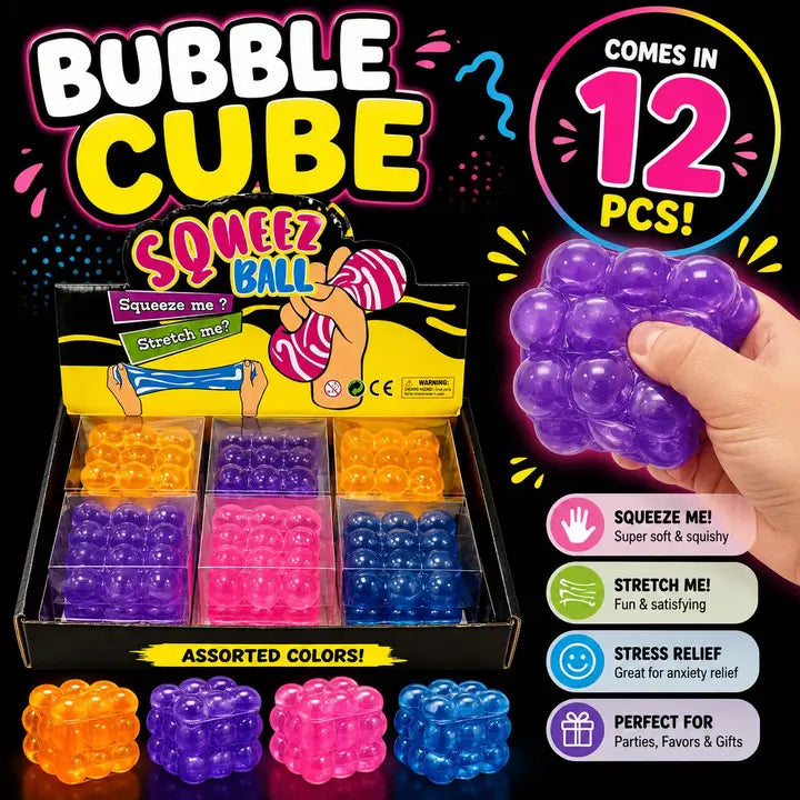 Bubble Cube Squeeze Ball – Squishy & Stretchy Maltose Toy