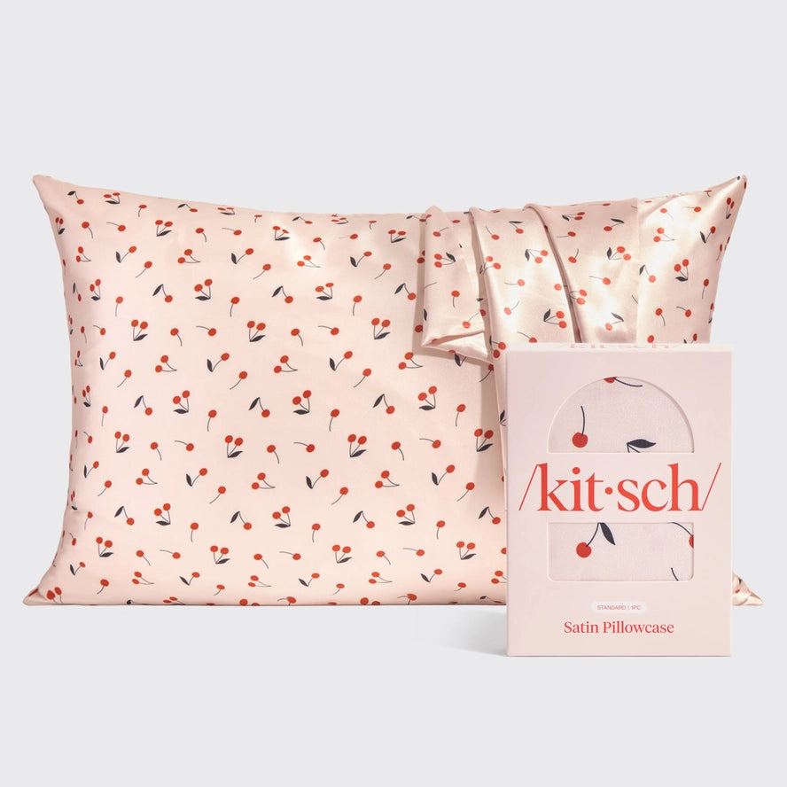 Satin Pillowcase Standard - Cherry Print
