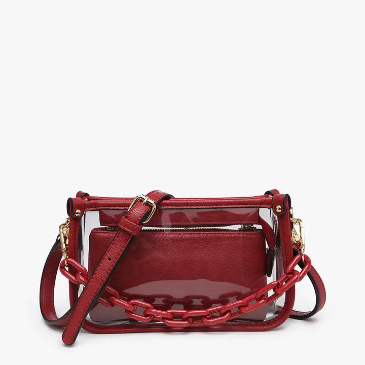 Jessica Clear Crossbody w/ Chain