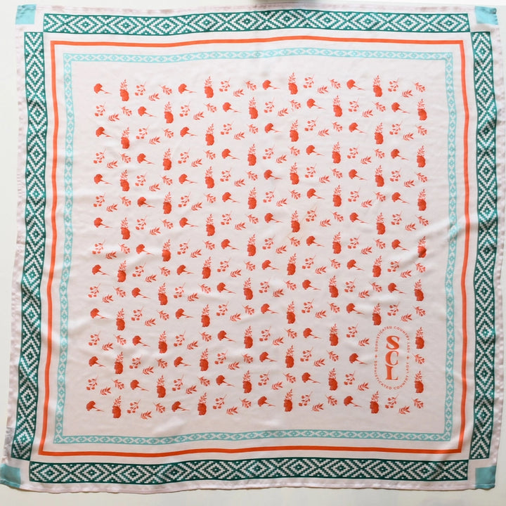 Rodeo Floral Silk Scarf-Keychain Gift Set