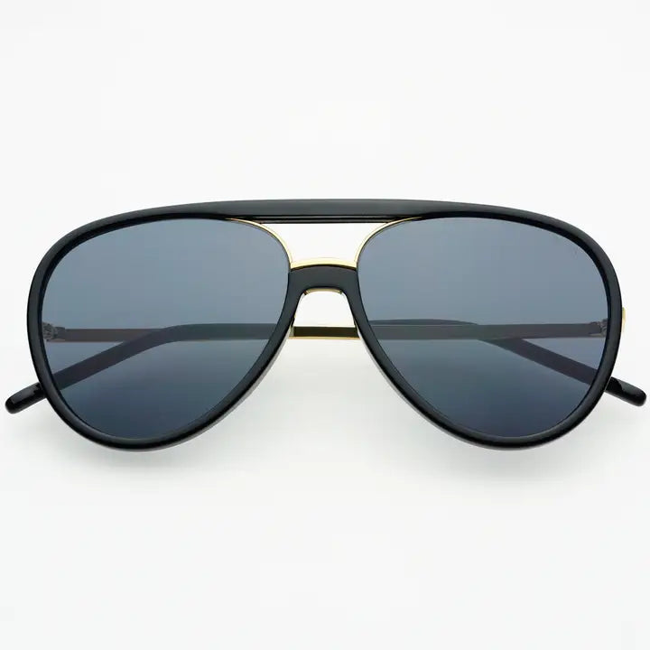 Shay Unisex Aviator Sunglasses - Black