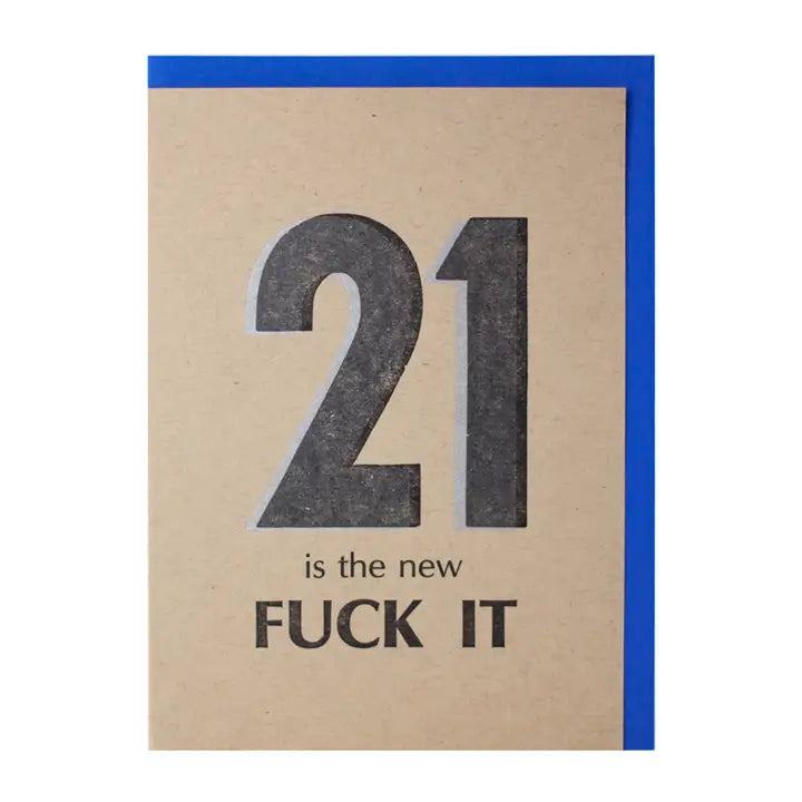 21st Birthday — Funny Sweary Letterpress Greeting Card