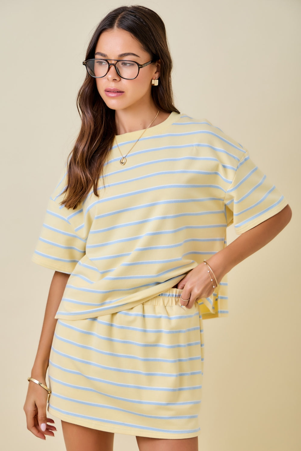 Sunny Skies Striped Mini Skirt