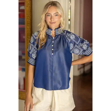 Smocked Band Floral Top