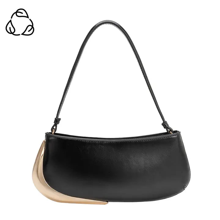 Sade Black Recycled Vegan Leather Shoulder Bag