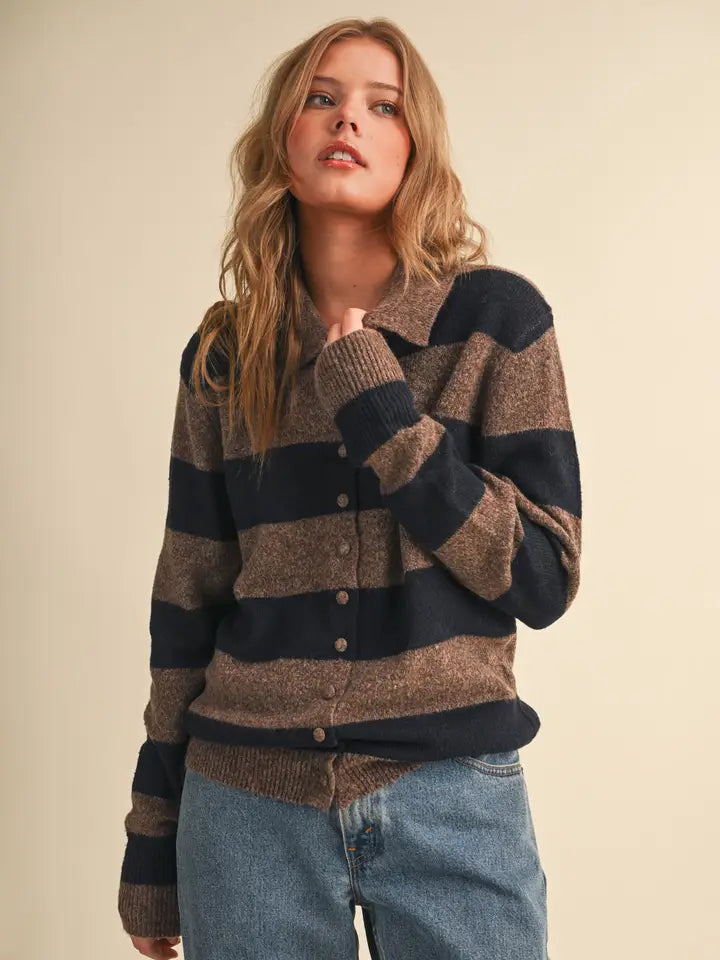 Striped Sweater Cardigan