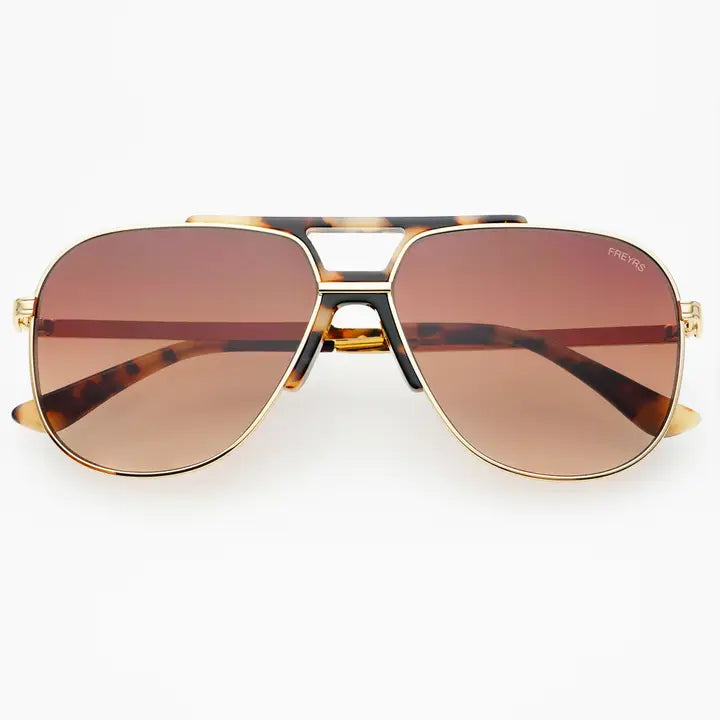 Logan Acetate Aviator Unisex Sunglasses - Tortoise/Brown