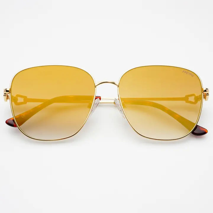 Lea Womens Round Sunglasses - Gold Mirror