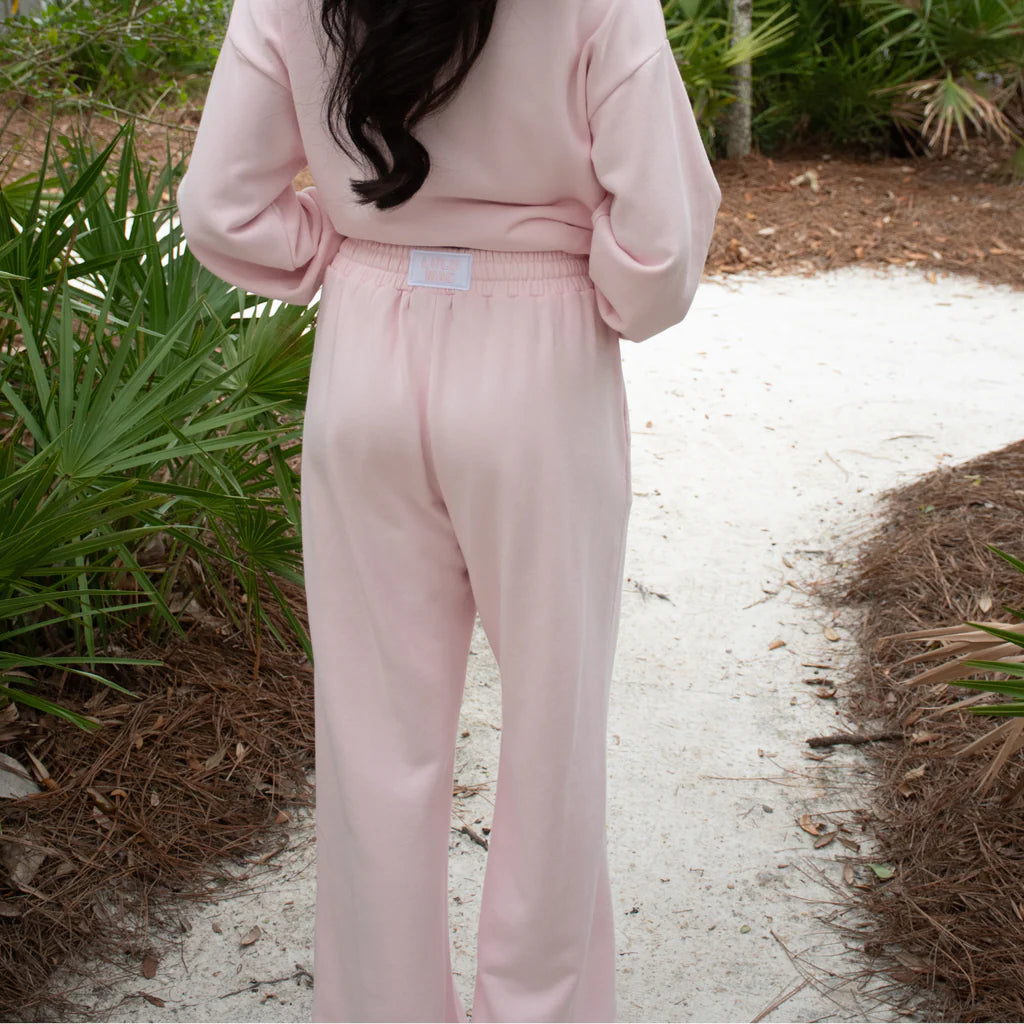 TERRY CLOTH PANT-LIGHT PINK