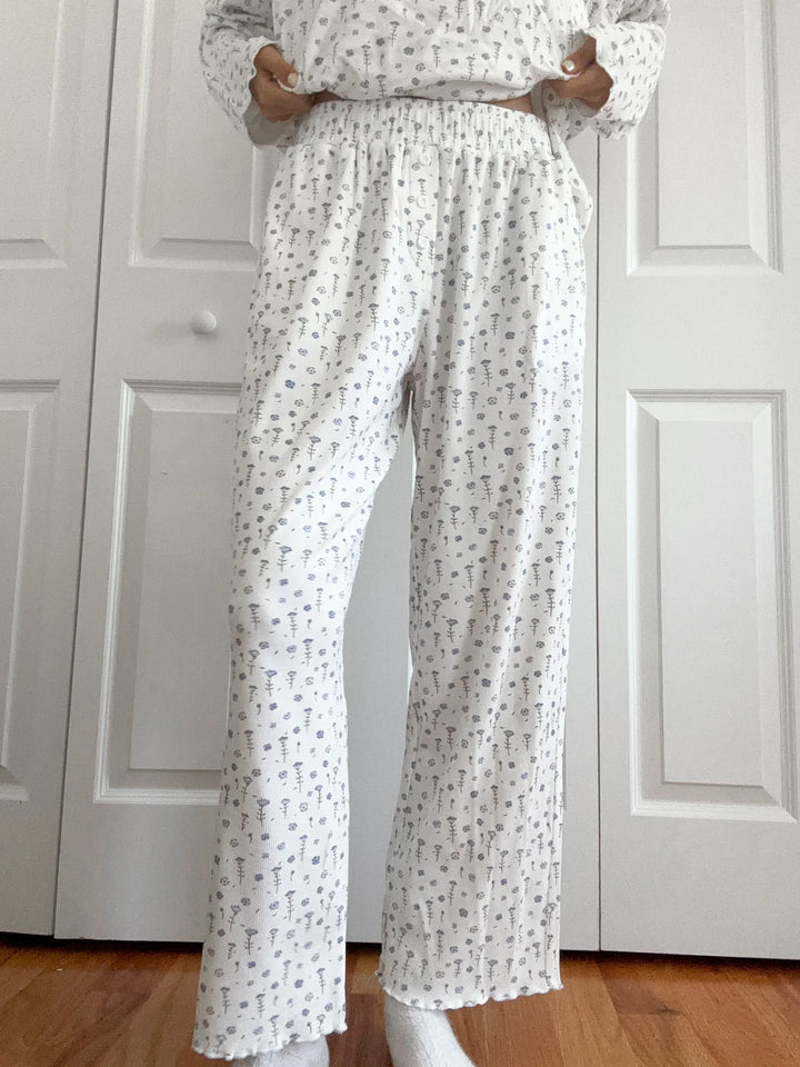 Ditsy Blue Floral Pajama Pants