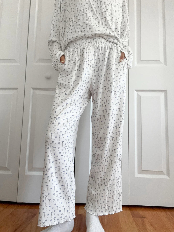 Ditsy Blue Floral Pajama Pants