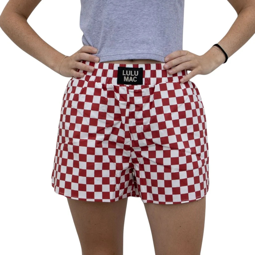 CRIMSON WHITE CHECK BOXER SHORT