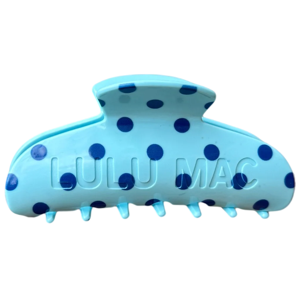 LULU MAC HAIR CLIPS-Blue/Navy Dot