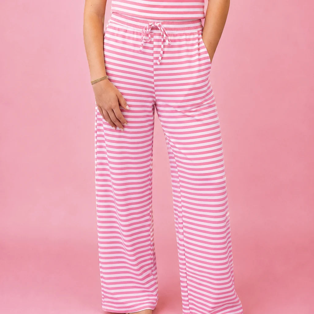LM-MC-STRIPE MONO-TAG PANT-NEON PINK