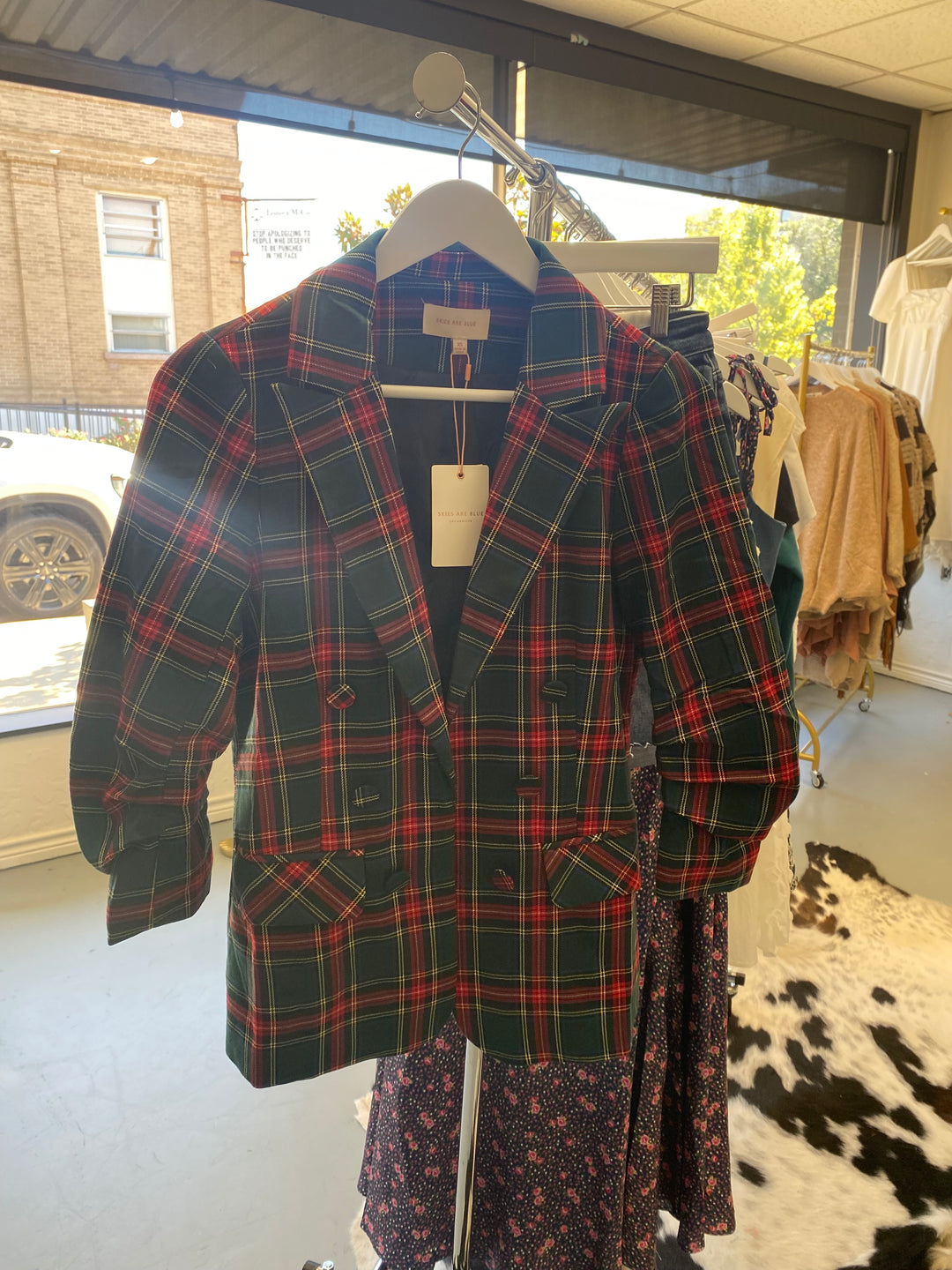 Plaid Double Breast Blazer