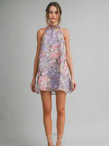 Floral Halter mini dress