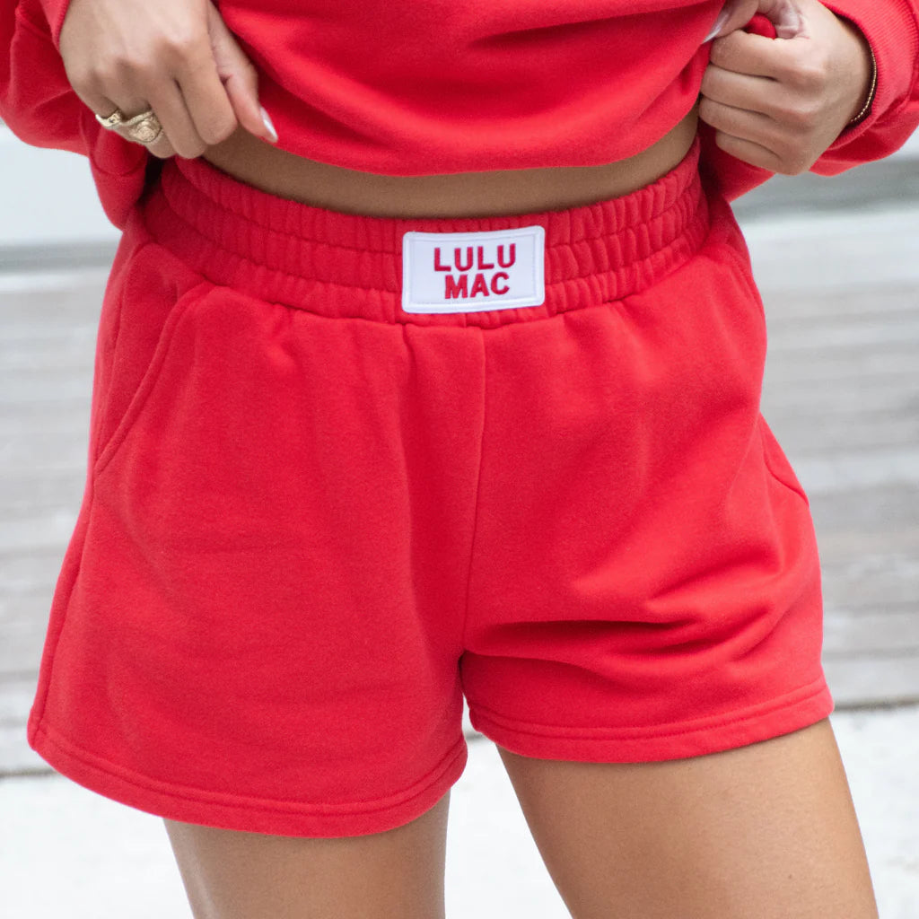TERRY CLOTH SHORT-RED