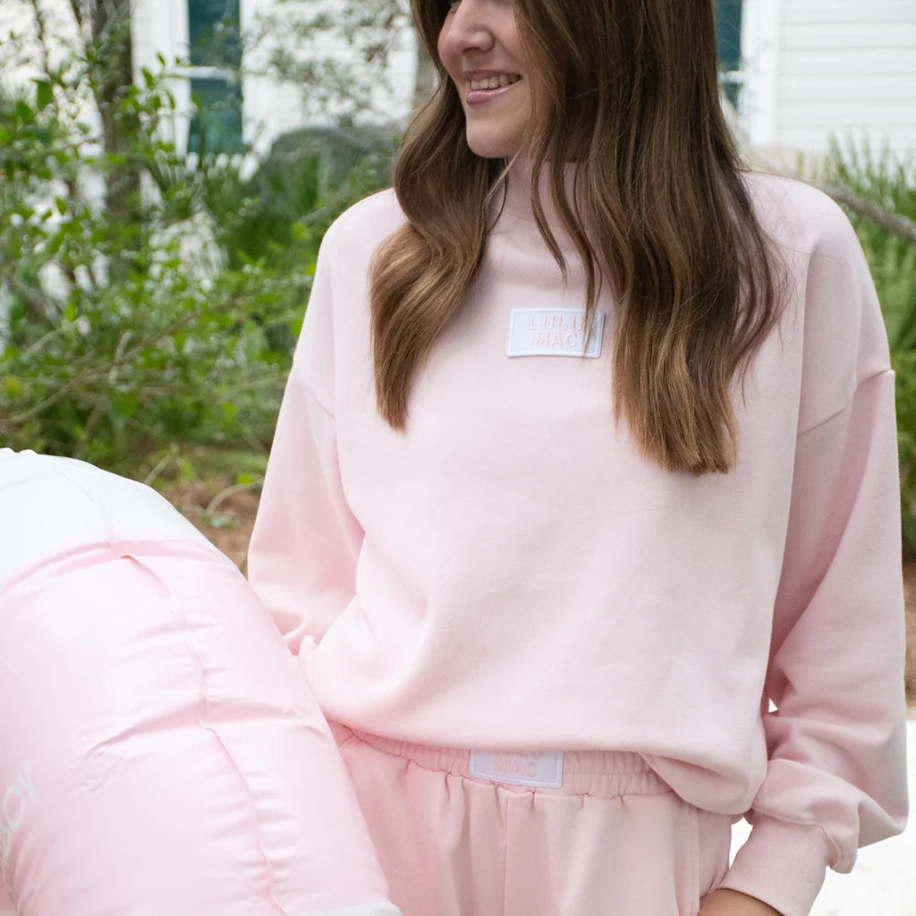 LONGSLEEVE TERRY CLOTH TOP-LIGHT PINK