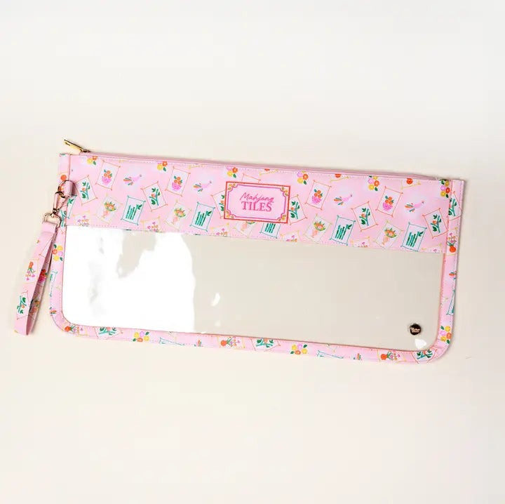 Mahjong Tile Keeper Pouch–It's Mahj Time Pink
