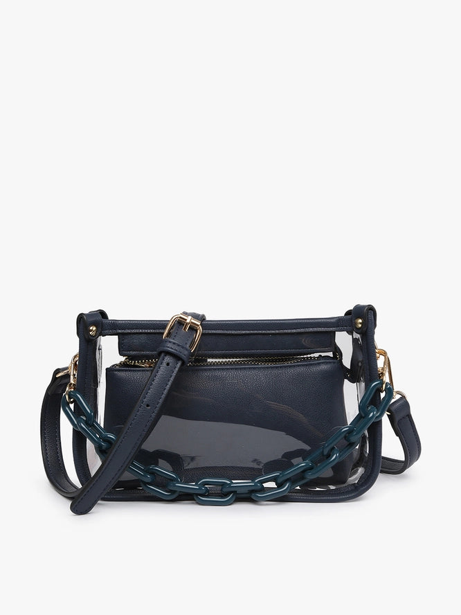 Jessica Clear Crossbody w/ Chain