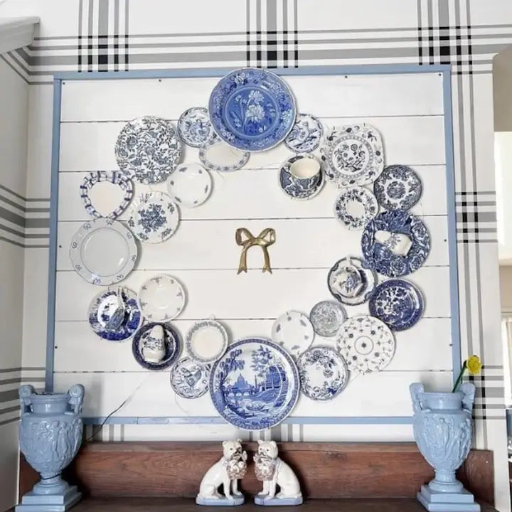 Mismatched Blue and White Plates Salad Side, Restaurant