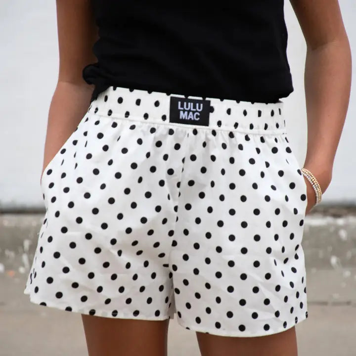 White/Black Sm Polka Dot