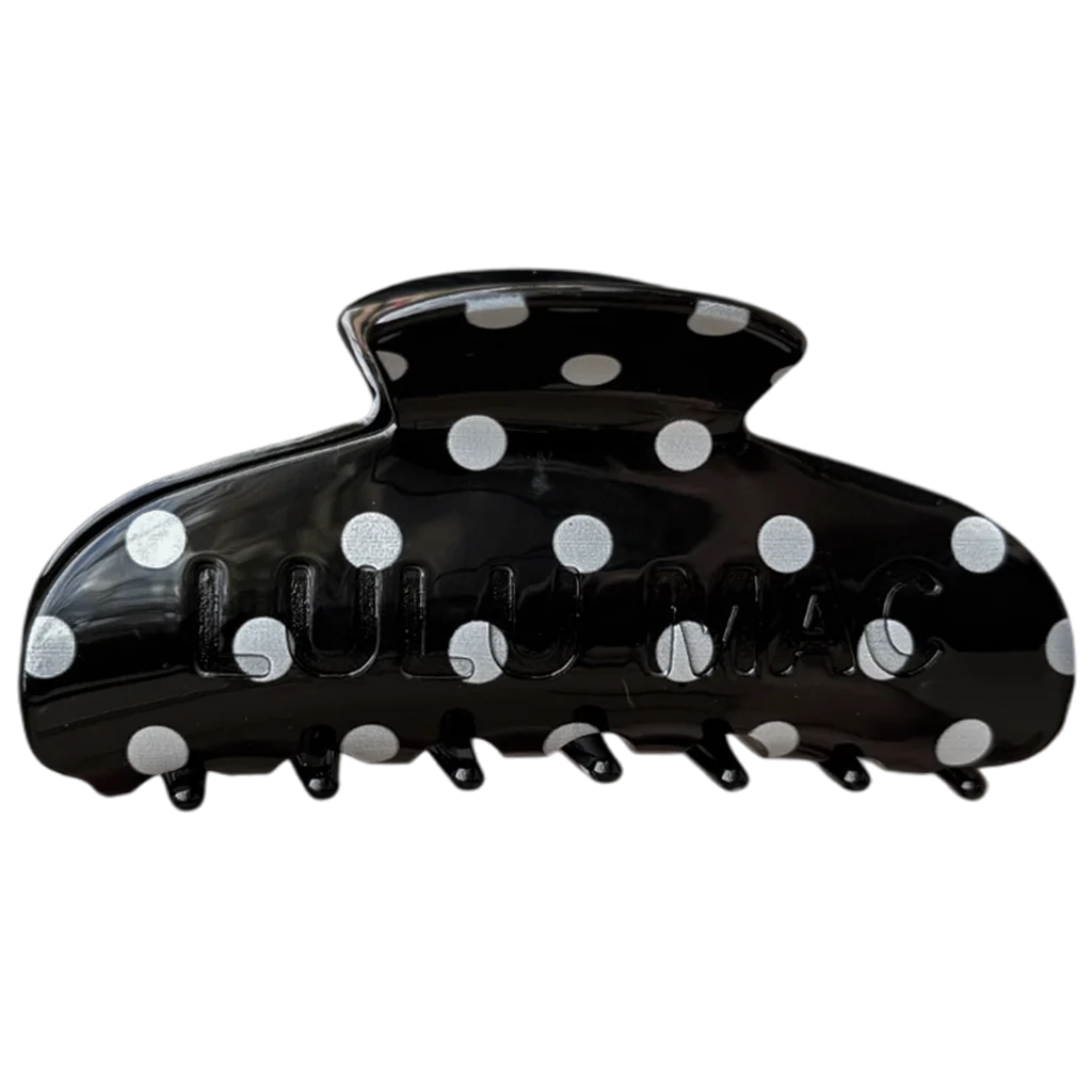 LULU MAC HAIR CLIPS- Black/White Dot