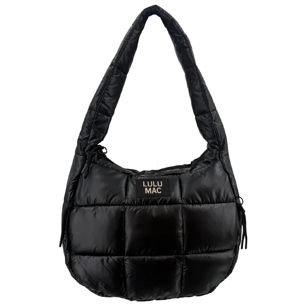 PUFFER METALLIC TOTE BAG - MATTE BLACK