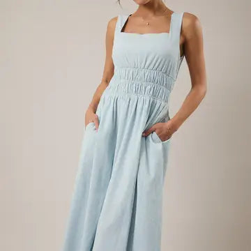 sleeveless striped dress