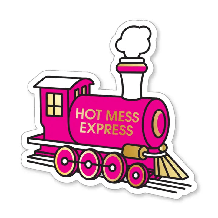 Hot Mess Express - Hot Pink Locomotive - Vinyl Sticker